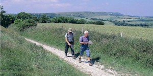 Ramblers in the British countryside.